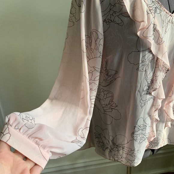 Michel Studio pink floral print blouse size 18 - Picture 2 of 7